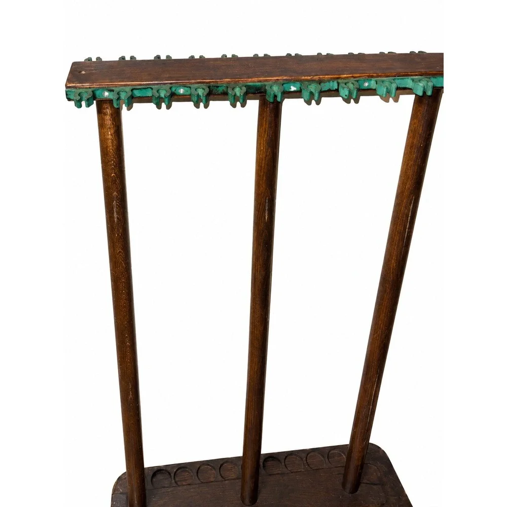 Vintage Wood Fishing Rod Rack Stand 3-Post Floor Display Holder 34
